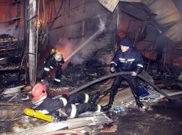 Пожар на рынке «Барабашово» в Харькове