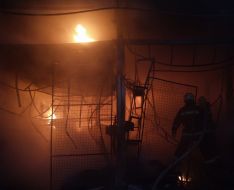 Пожар на рынке «Барабашово» в Харькове