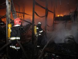 Пожар на рынке «Барабашово» в Харькове