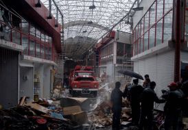 Пожар на рынке «Барабашово» в Харькове