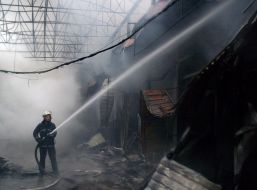 Пожар на рынке «Барабашово» в Харькове