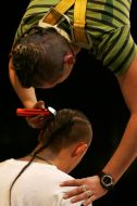 ”Head first hair-cutting”