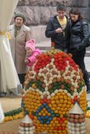 Ukrainian cultural sights made of chicken eggs exhibition