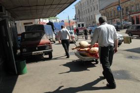 Meat of Goskomrezerv at the markets of Kiev