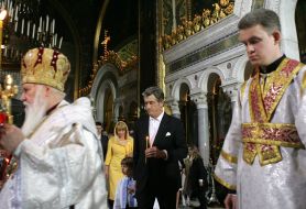 Viktor Yushchenko, Taras, Yekaterina, Vyacheslav Kirilenko and Filaret