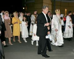 Viktor Yushchenko, Taras, Sofiya, Yarina-Dominika, Yekaterina, Raisa Bogatyryova, Yuliya Timoshenko and Filaret