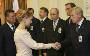 Yuliya Timoshenko and members of Russian delegation
