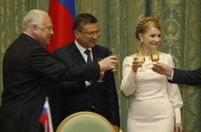 Viktor Zubkov, Yuliya Timoshenko and Viktor Chernomyrdin