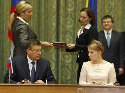 Viktor Zubkov and Yuliya Timoshenko