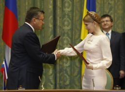 Viktor Zubkov and Yuliya Timoshenko