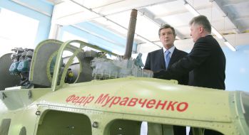 Victor Yushchenko on presentation of helicopter KT-112 «Cadet»