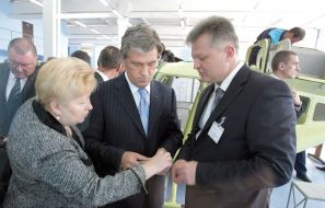 Victor Yushchenko on presentation of helicopter KT-112 «Cadet»