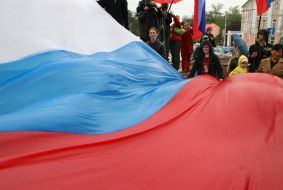 Акция ”В каждом окне российский флаг!”