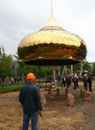 Building of Svyato-Georgievsky temple in Yenakiyevo