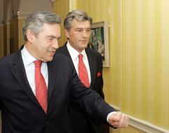 Viktor Yushchenko and James Gordon Brown