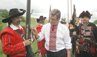 Виктор Ющенко на действе «Битва под Корсунем»