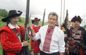 Виктор Ющенко на действе «Битва под Корсунем»