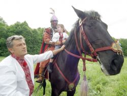 Виктор Ющенко на действе «Битва под Корсунем»