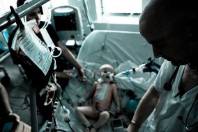Child after heart surgery