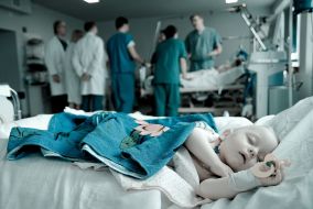Child after heart surgery
