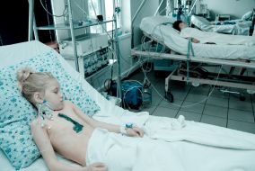 Girl after heart surgery