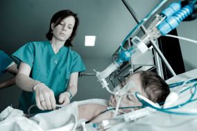 Child after heart surgery