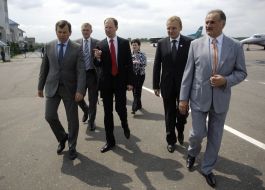 Nikolay Kmit, Arseny Yatsenyuk, Andrey Sadovy and Miroslav Senyk