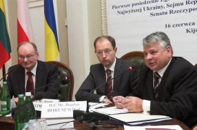 Ceslovas Jursenas, Arseny Yatsenyuk and Bogdan Borusewicz