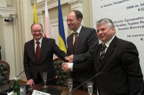 Ceslovas Jursenas, Arseny Yatsenyuk and Bogdan Borusewicz