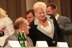 Gennady Zyuganov and Katerina Samoylik