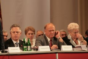Petr Simonenko, Gennady Zyuganov and Katerina Samoylik