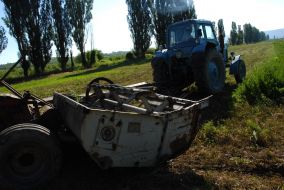 Трактор с прицепом на одном из агрохозяйств в предместье Севастополя