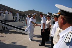 Meeting of sea-folk of coastguard of Turkey