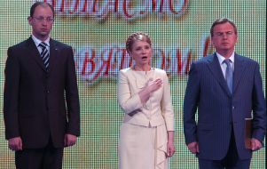 Arseny Yatsenyuk, Yuliya Timoshenko and Sergey Buryak