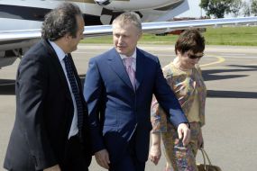 Michel Platini and Grigoriy Surkis