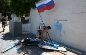 Disturbance at Grafsky landing stage