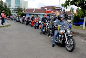 Bikers on the motorcycles