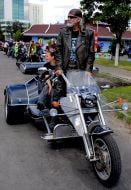 Biker on the motorcycle