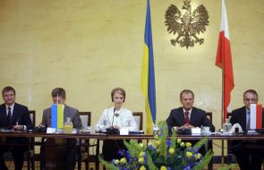 Grigory Nemirya, Ivan Vasyunik, Yuliya Timoshenko and Donald Tusk