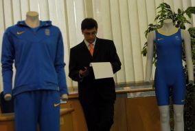 Presentation of casual look garment of Ukraine national team at Olympic Games