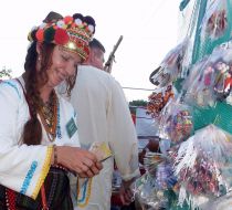 A woman counts a money