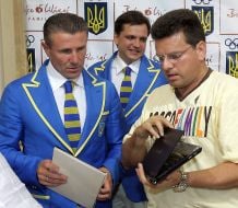 Sergey Bubka, Yuriy Pavlenko and Konstantin Andrikopulos