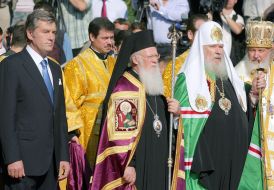 Aleksy II, Viktor Yushchenko and Bartholomew I