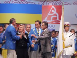 Viktor Yushchenko, Sergey Bubka, Vera Ulyanchenko and Yuriy Pavlenko