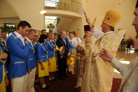 Church service for sportsmen-jumpers in water on Olympic games-2008