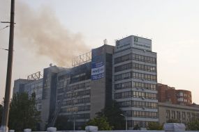 Пожар в высотном здании в Днепропетровске