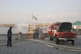 Пожар в высотном здании в Днепропетровске