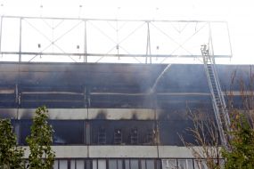 Пожар в высотном здании в Днепропетровске