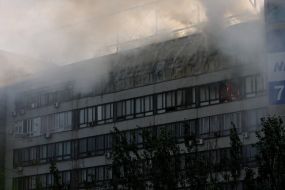 Пожар в высотном здании в Днепропетровске