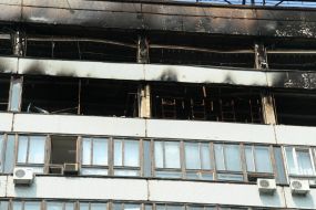 Пожар в высотном здании в Днепропетровске